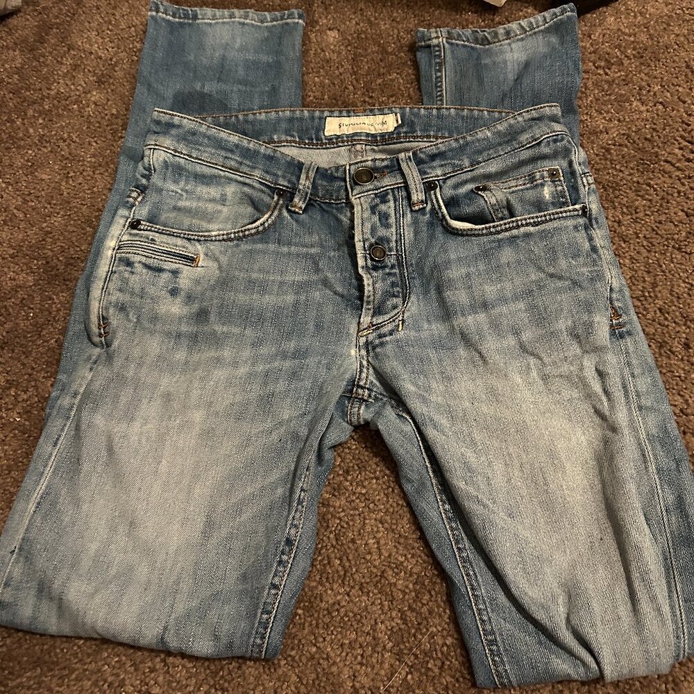 Siviglia Jeans Men's Distressed Blue Jeans Denim IMPORTED Size 30 EXCELLENT Cond